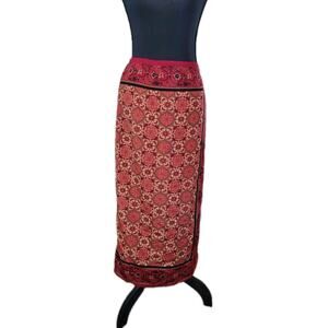 VTG Sag Harbor Womens 18 Y2K 90s Wrap Front Hippie Boho indie bandana Skirt